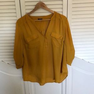 Torrid Georgette Top in Mustard Yellow